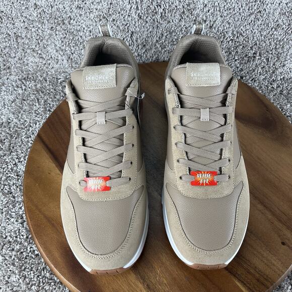 Mens Size 14 W Skechers Street Uno Stacre Sand Casual Shoes Sneakers 52468W/SND - Picture 3 of 12